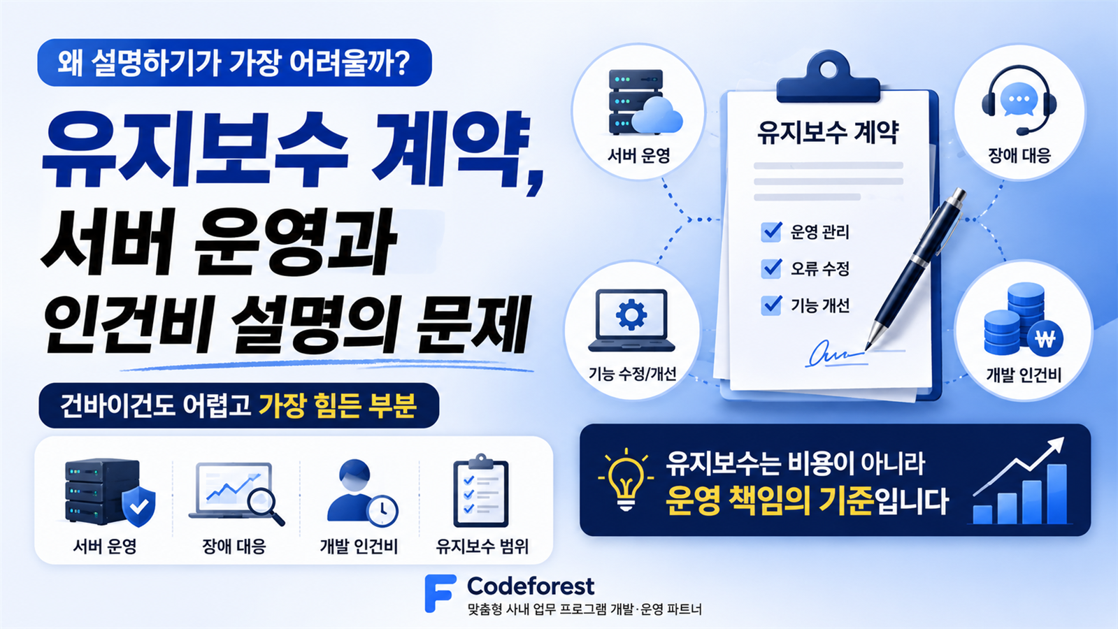 유지보수 계약이 어려운 이유: 서버 운영과 인건비를 설명하는 문제